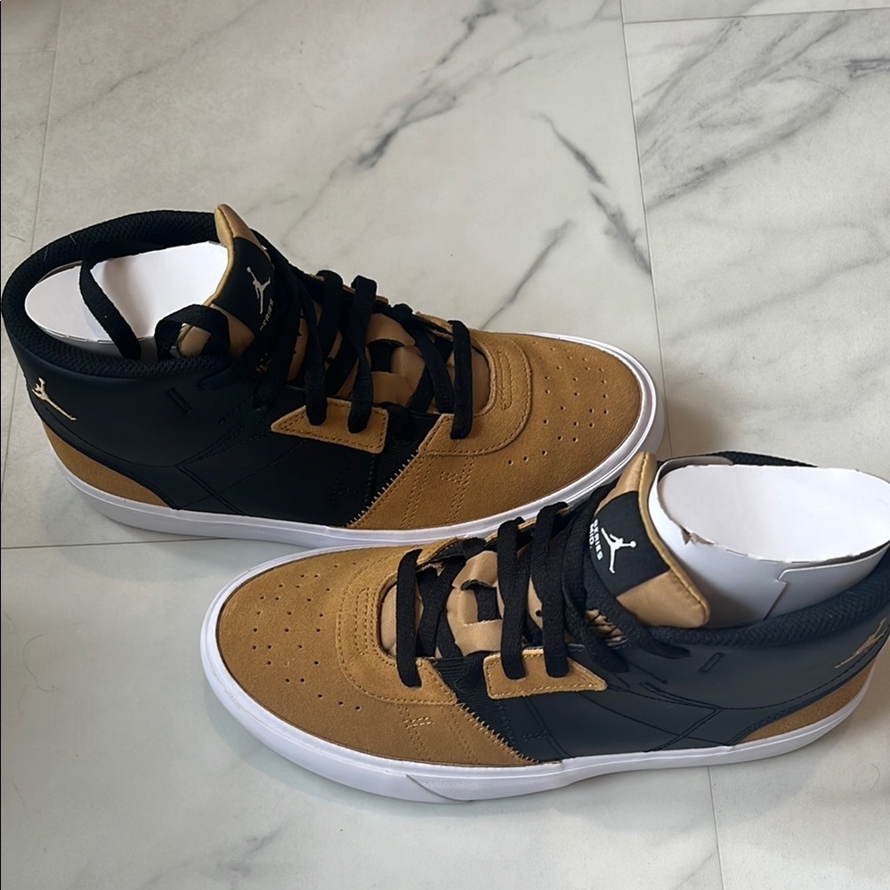 Jordan Black and Tan Skate Sneakers